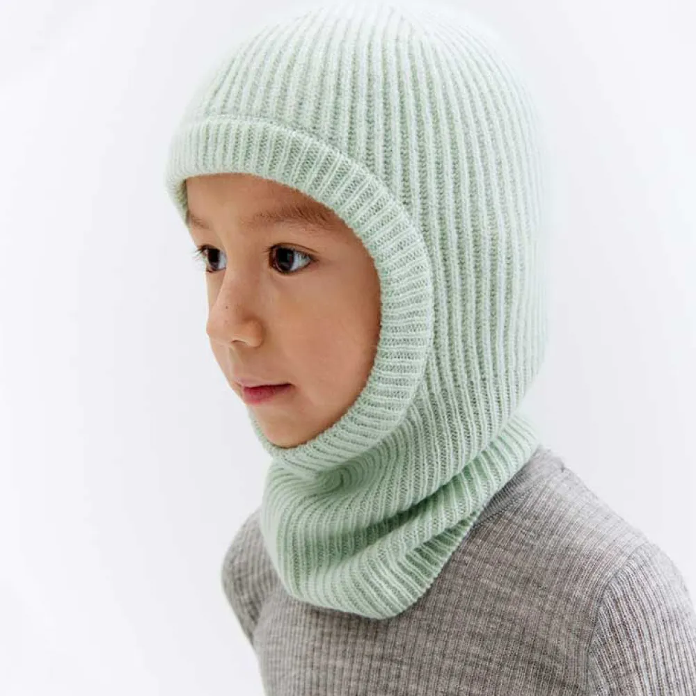 Pierre Robert Tilbehør|Tilbehør-Balaclava Ull Barn Aqua Grey