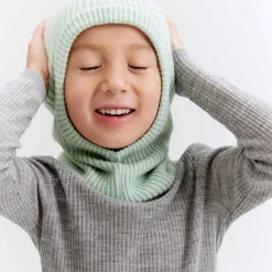 Pierre Robert Tilbehør|Tilbehør-Balaclava Ull Barn Aqua Grey