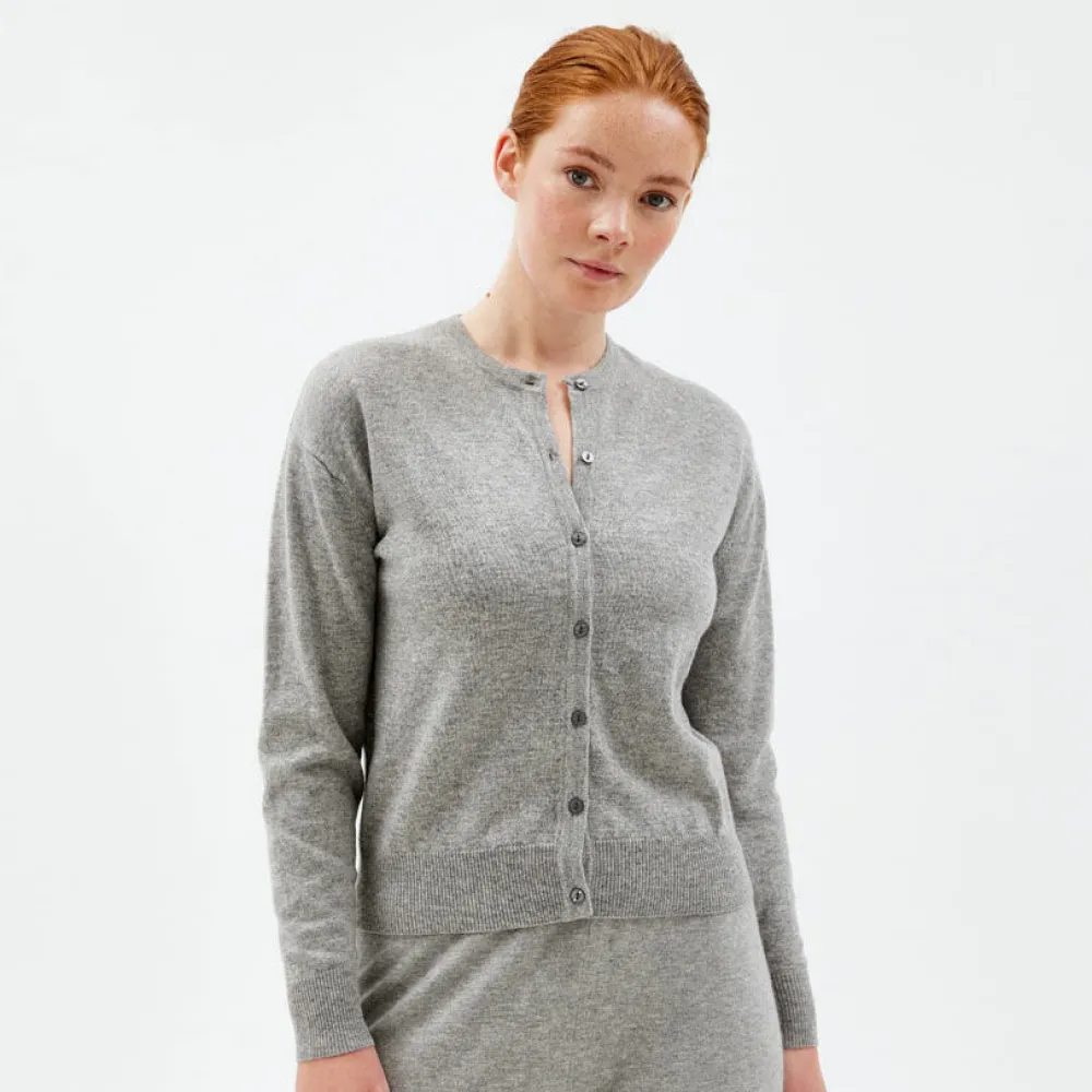 Pierre Robert Overdeler|Gensere-Cardigan Grey Melange
