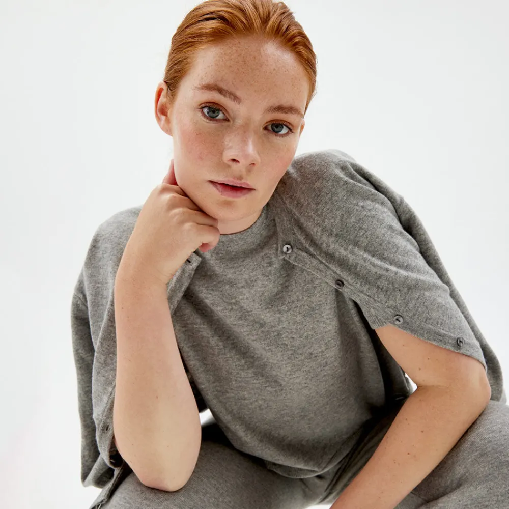 Pierre Robert Overdeler|Gensere-Cardigan Grey Melange