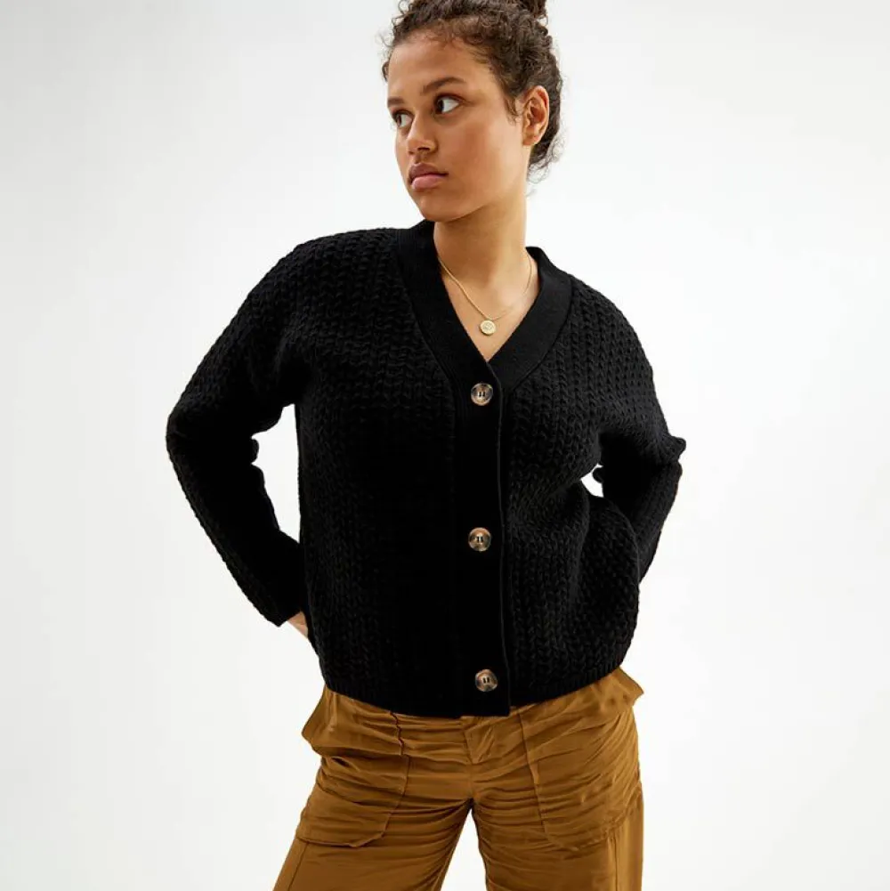 Pierre Robert Overdeler|Gensere-Cardigan Med Struktur Black