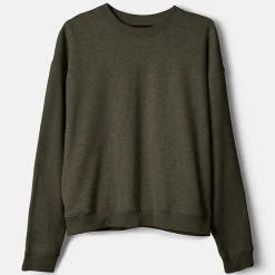 Pierre Robert Gensere|Loungewear-Crewneck Genser Bomull Green Melange