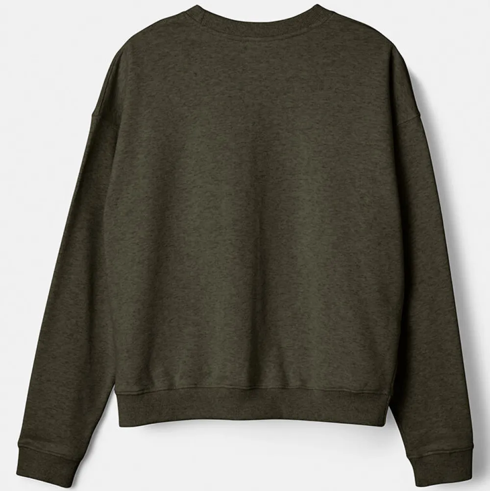 Pierre Robert Gensere|Loungewear-Crewneck Genser Bomull Green Melange