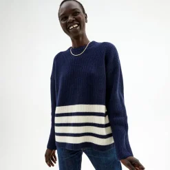 Pierre Robert Overdeler|Gensere-Genser Med Avtagbar Hals Blue/Ivory stripe