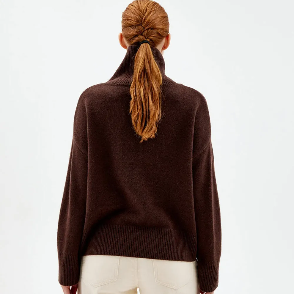 Pierre Robert Overdeler|Sommerull-Genser Med Omslagskrage Coffee