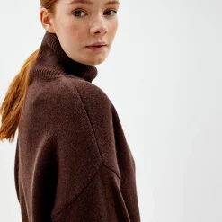 Pierre Robert Overdeler|Sommerull-Genser Med Omslagskrage Coffee