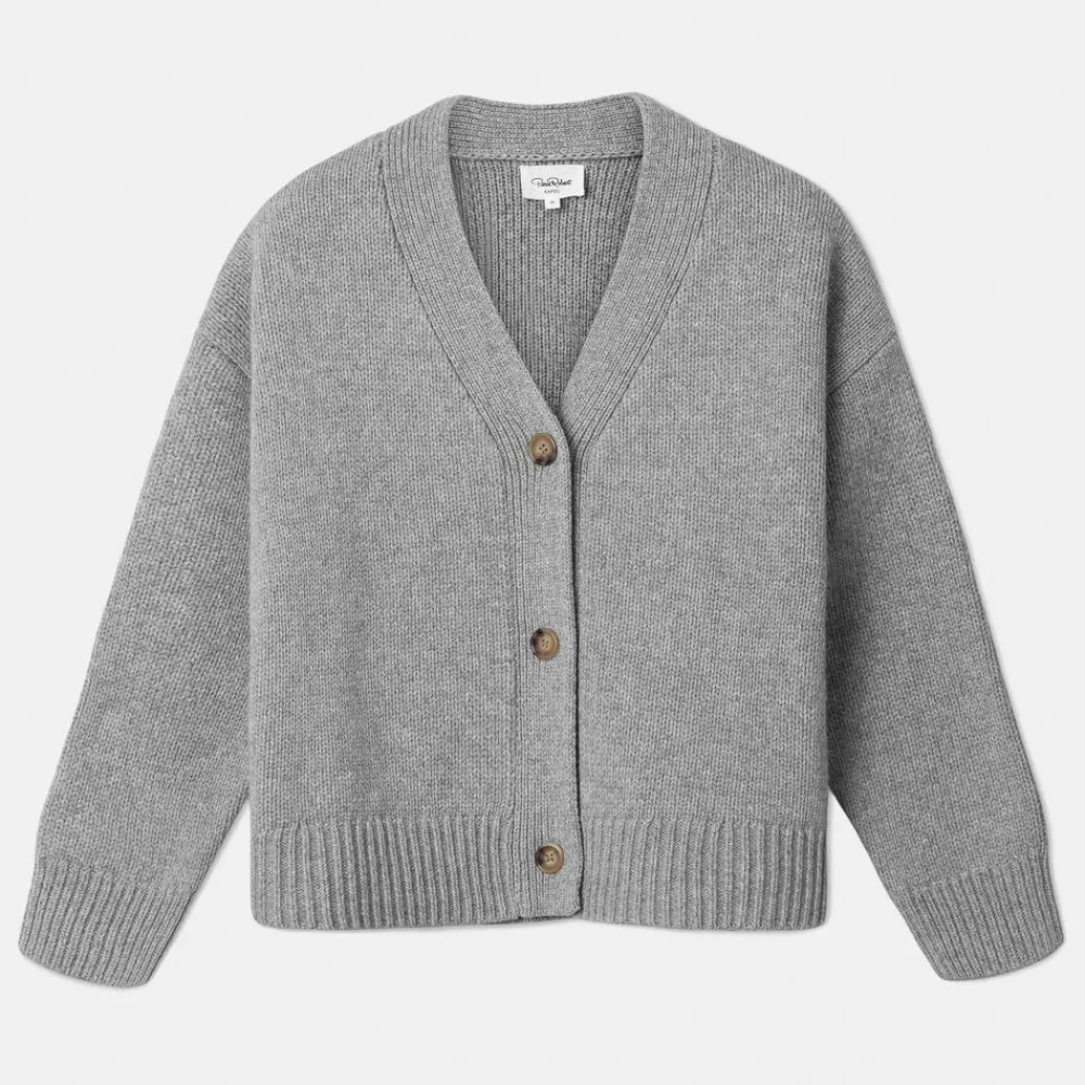 Pierre Robert Overdeler|Gensere-Heavy-knit Cardigan Grey Melange