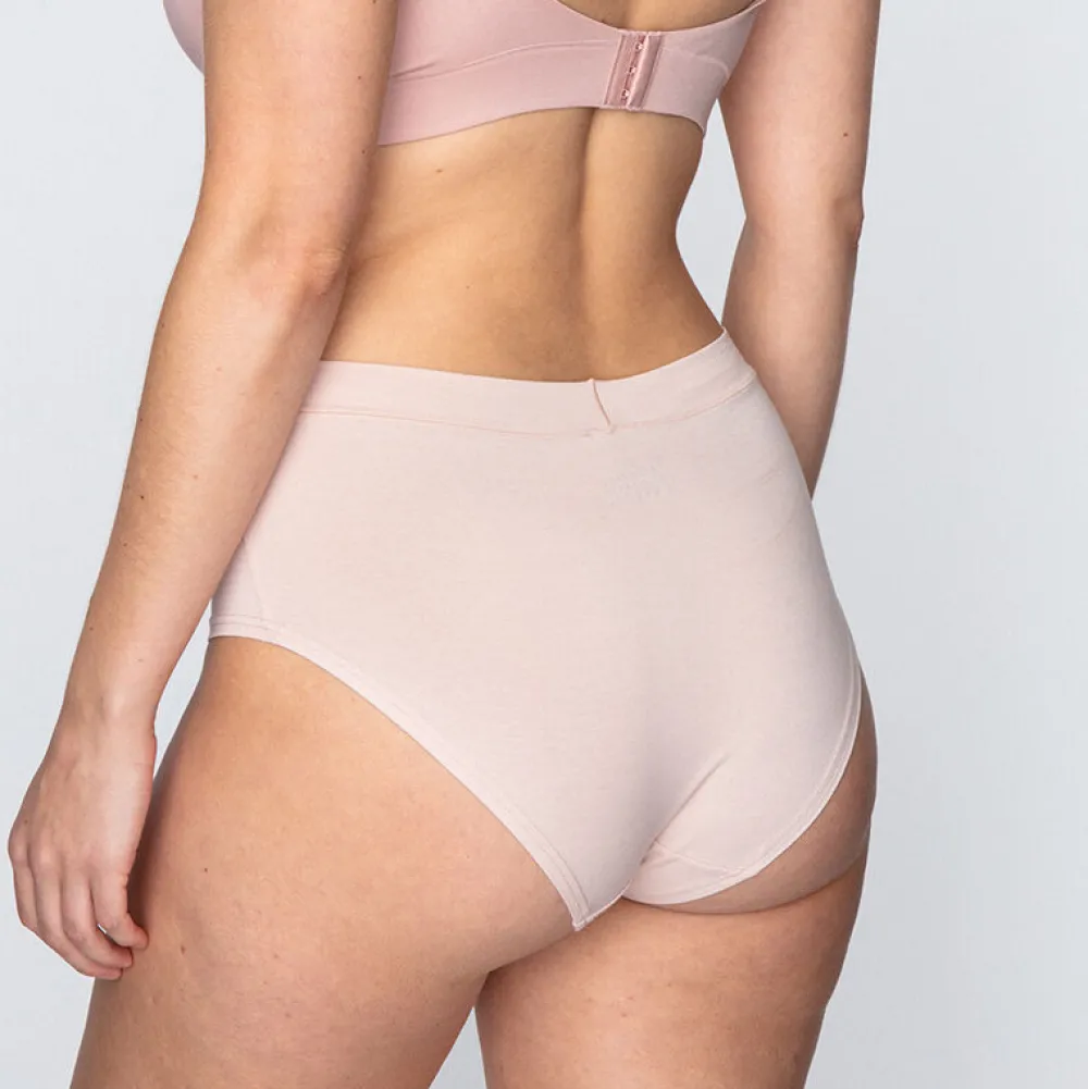 Pierre Robert Truser-High Waist Truse Bomull, Uten Strammende Strikk Light Powder