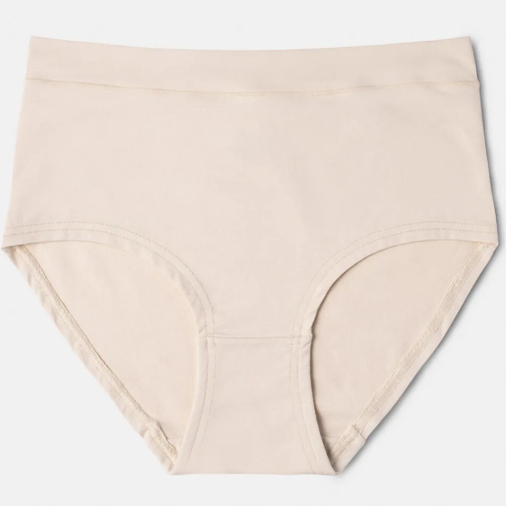 Pierre Robert Truser-High Waist Truse Bomull, Uten Strammende Strikk Light Powder