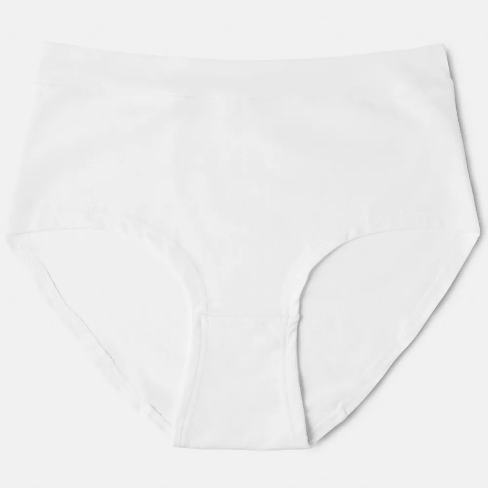 Pierre Robert Truser-High Waist Truse Bomull, Uten Strammende Strikk X3 White