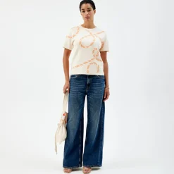 Pierre Robert T-Skjorter|Loungewear-Kortermet Genser Apricot/Ecru