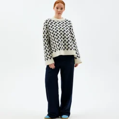 Pierre Robert Overdeler|Gensere-Mønstret Stikkegenser Ivory Pattern