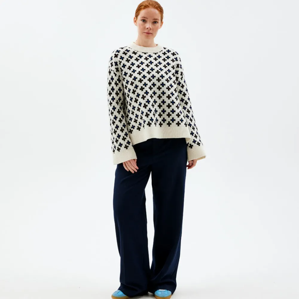 Pierre Robert Overdeler|Gensere-Mønstret Stikkegenser Ivory Pattern