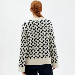 Pierre Robert Overdeler|Gensere-Mønstret Stikkegenser Ivory Pattern