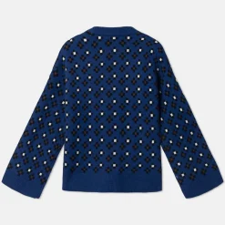 Pierre Robert Overdeler|Gensere-Mønstret Stikkegenser Blue Pattern