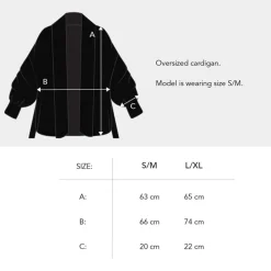 Pierre Robert Overdeler|Sommerull-Oversized Cardigan Merinoull Black