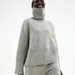 Pierre Robert Overdeler|Gensere-Oversized Høyhalset Strikkegenser Grey Melange