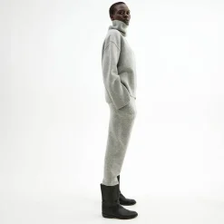 Pierre Robert Overdeler|Gensere-Oversized Høyhalset Strikkegenser Grey Melange