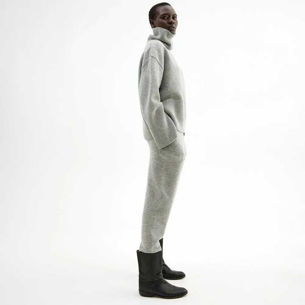 Pierre Robert Overdeler|Gensere-Oversized Høyhalset Strikkegenser Grey Melange