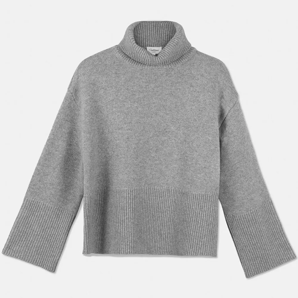 Pierre Robert Overdeler|Gensere-Oversized Høyhalset Strikkegenser Grey Melange
