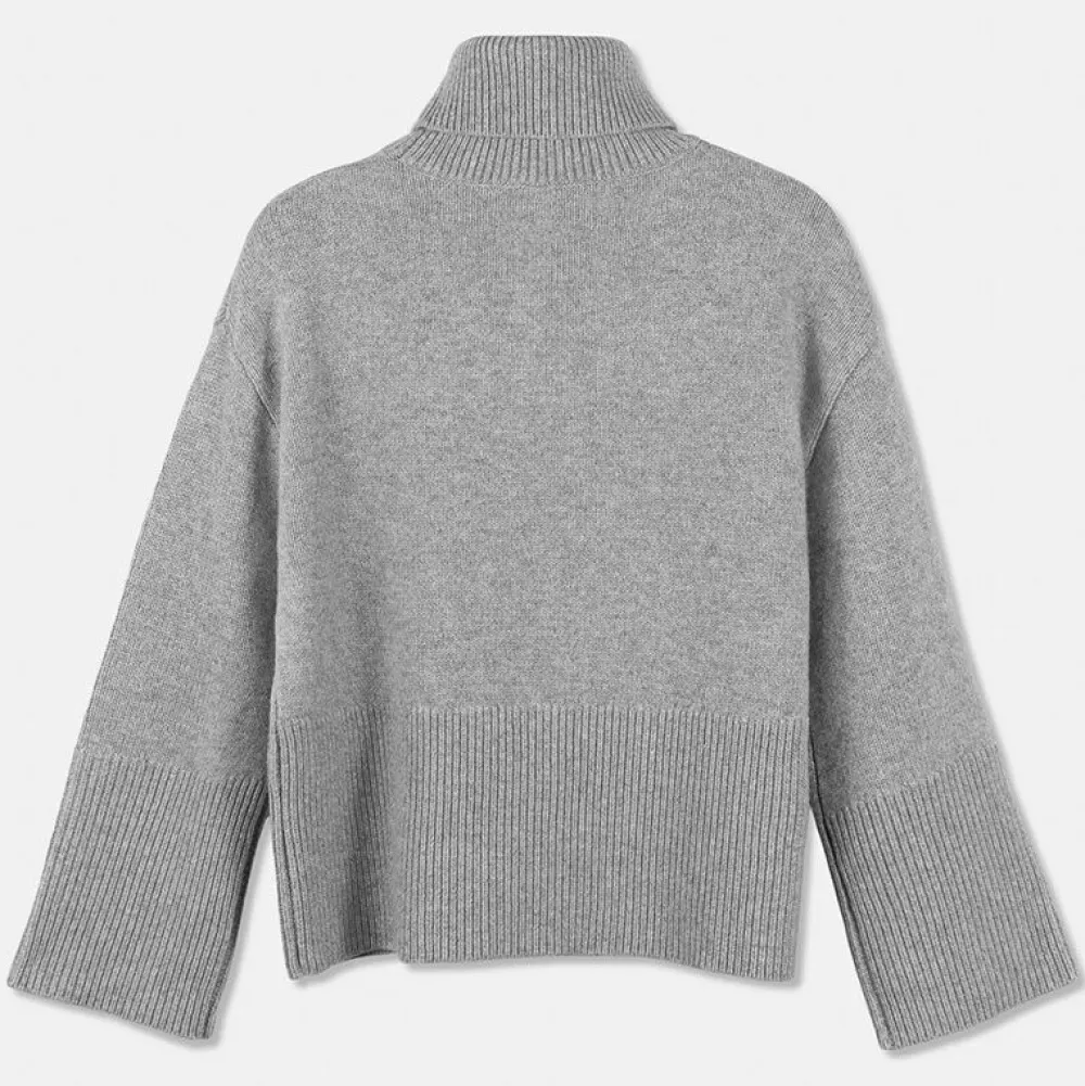 Pierre Robert Overdeler|Gensere-Oversized Høyhalset Strikkegenser Grey Melange