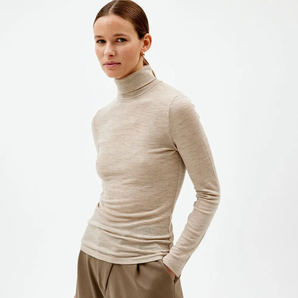 Pierre Robert Overdeler|Gensere-Pologenser Ull Stone Beige