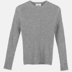 Pierre Robert Overdeler|Sommerull-Ribbestrikket Ullgenser Grey Melange