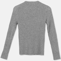 Pierre Robert Overdeler|Sommerull-Ribbestrikket Ullgenser Grey Melange