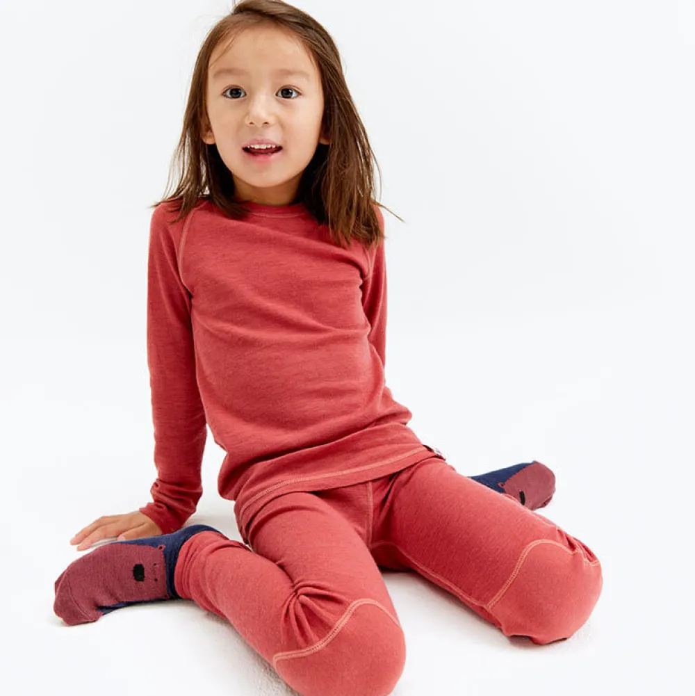 Pierre Robert Underdeler|Ullundertøy-STILONGS ULL BARN 1-8 ÅR Mineral Rust