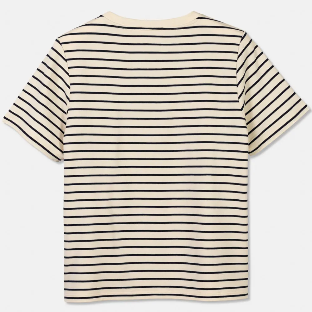 Pierre Robert T-Skjorter|Loungewear-T-skjorte Heavyweight Midnight Blue/Ecru sripe