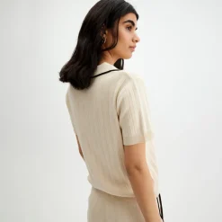 Pierre Robert T-Skjorter|Loungewear-T-skjorte Med Krage Ecru