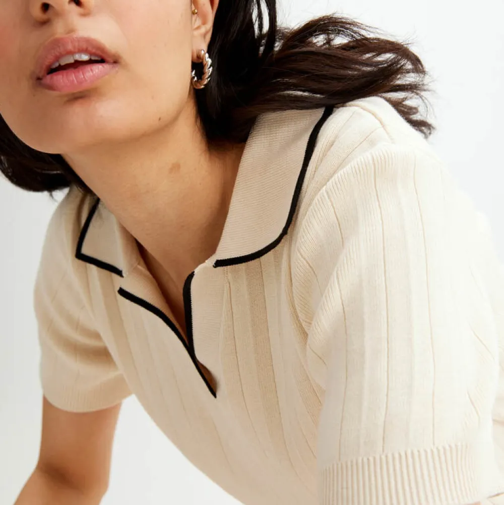 Pierre Robert T-Skjorter|Loungewear-T-skjorte Med Krage Ecru