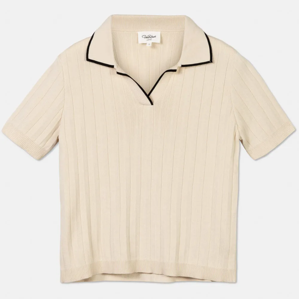 Pierre Robert T-Skjorter|Loungewear-T-skjorte Med Krage Ecru