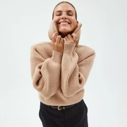 Pierre Robert Overdeler|Gensere-Turtleneck Zip Janka Polliani X Pearl Beige