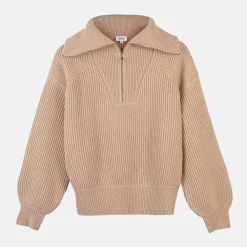 Pierre Robert Overdeler|Gensere-Turtleneck Zip Janka Polliani X Pearl Beige