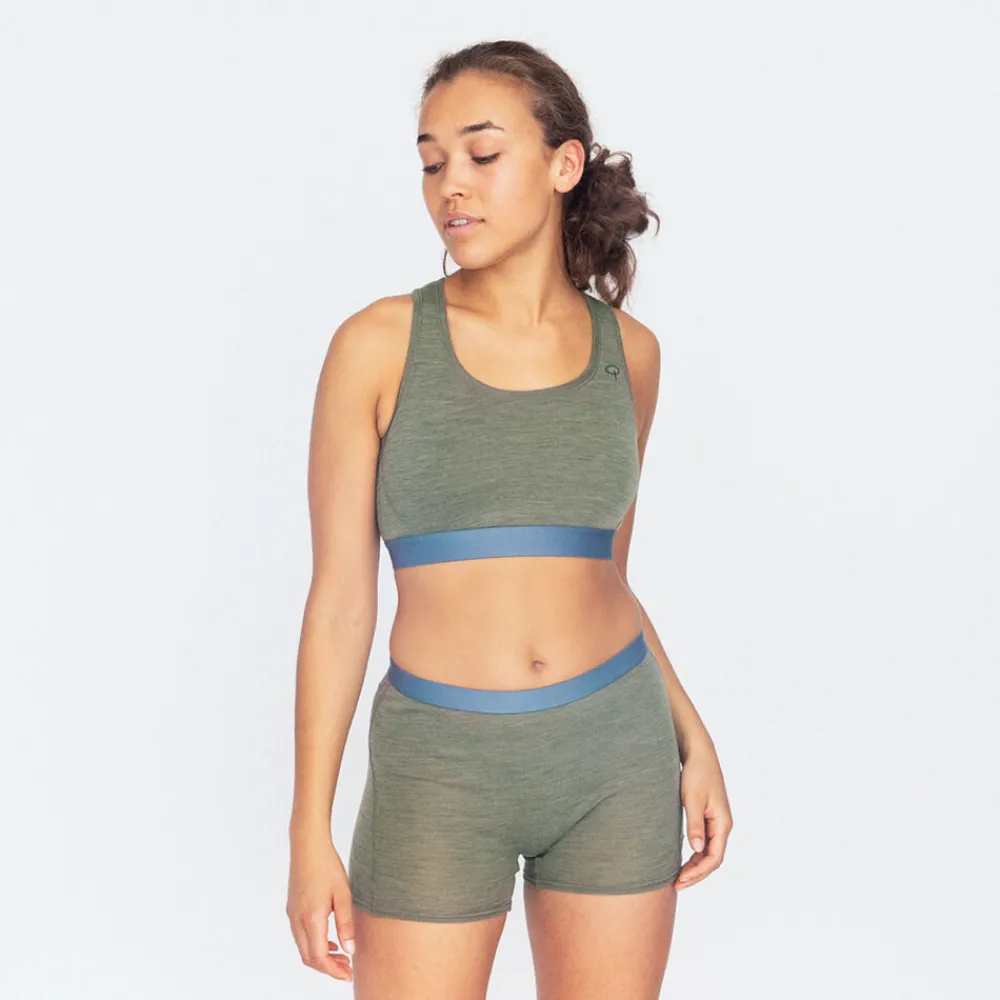 Pierre Robert Ullundertøy|Sommerull-Ullboxer Dame Khaki