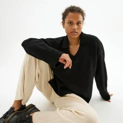 Pierre Robert Overdeler|Sommerull-Ullgenser Med Krage Black