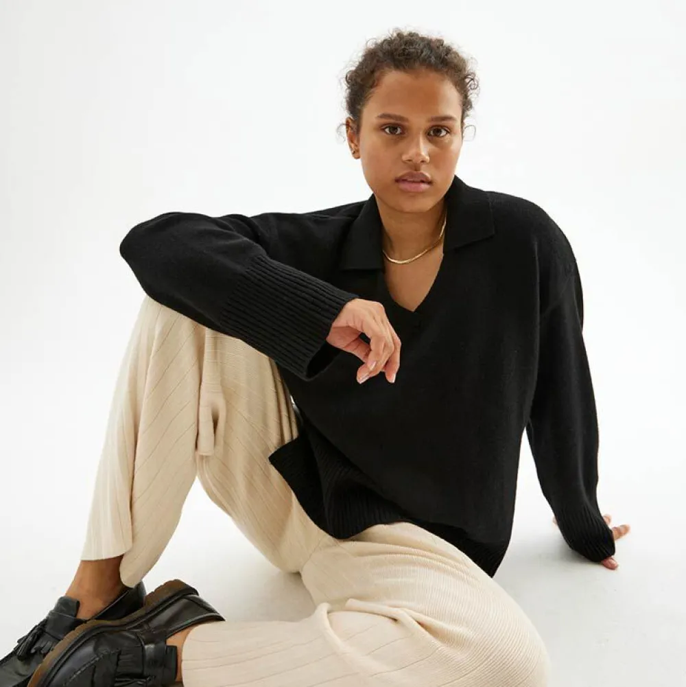 Pierre Robert Overdeler|Sommerull-Ullgenser Med Krage Black