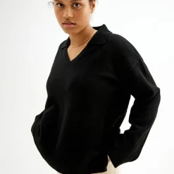 Pierre Robert Overdeler|Sommerull-Ullgenser Med Krage Black