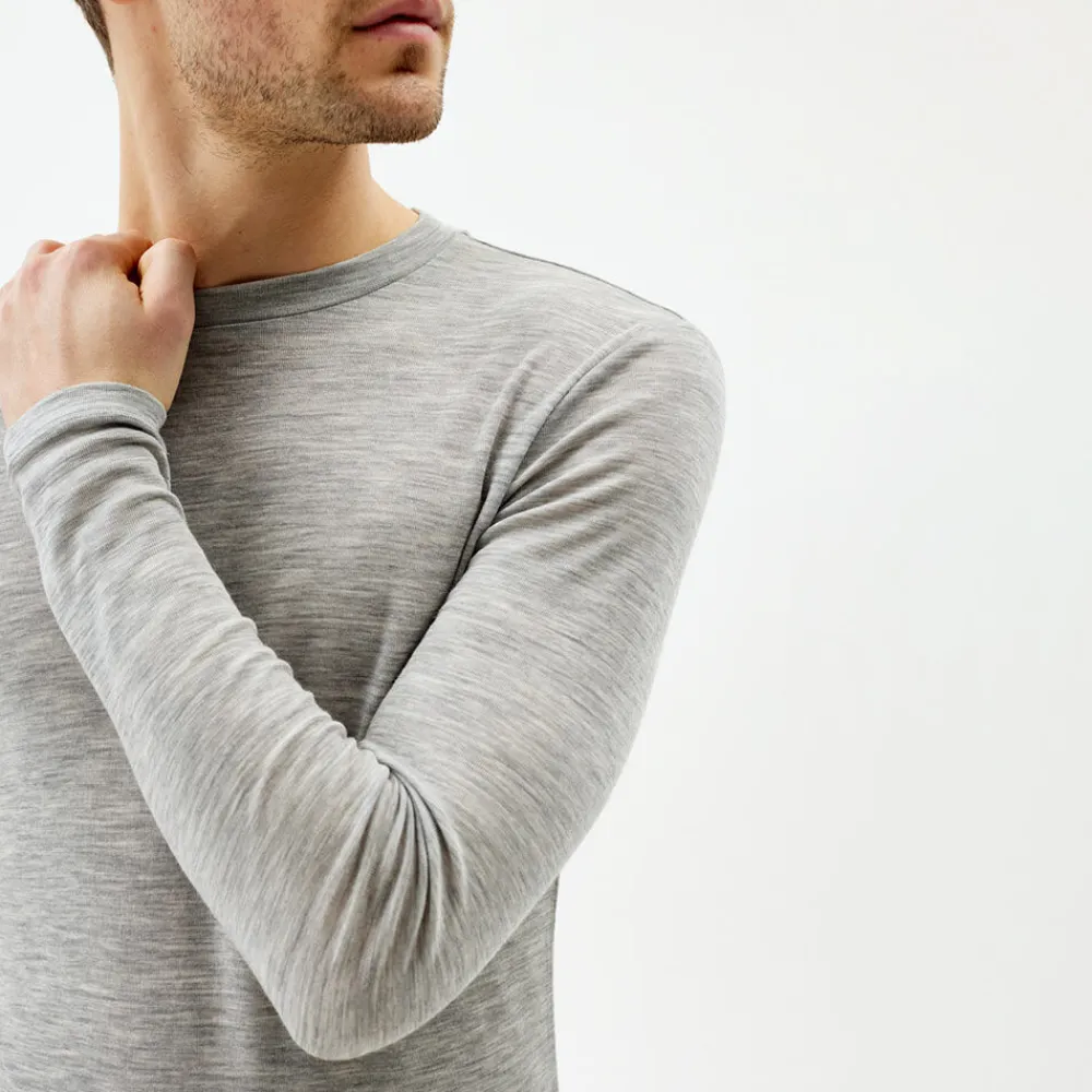 Pierre Robert Ullundertøy-Ulltrøye Herre Merinoull Grey Melange