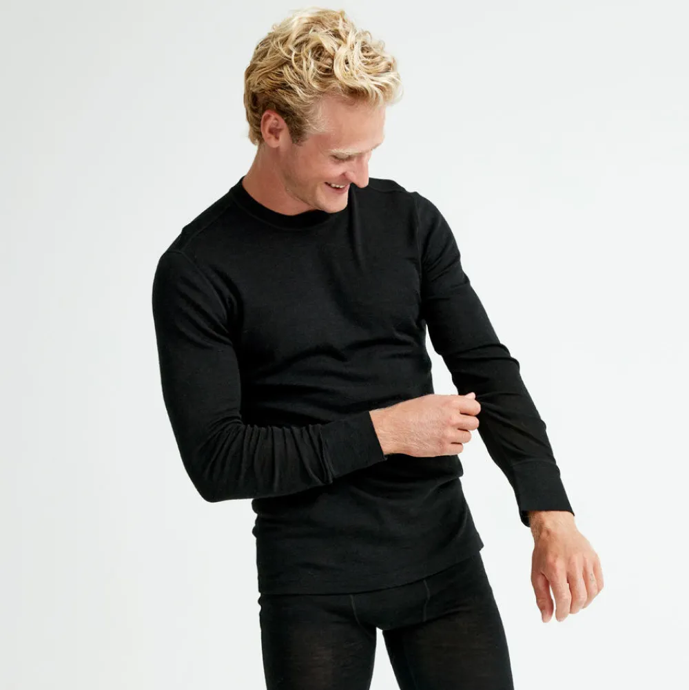 Pierre Robert Ullundertøy|Sport-Ulltrøye Herre Merinoull Black Mel