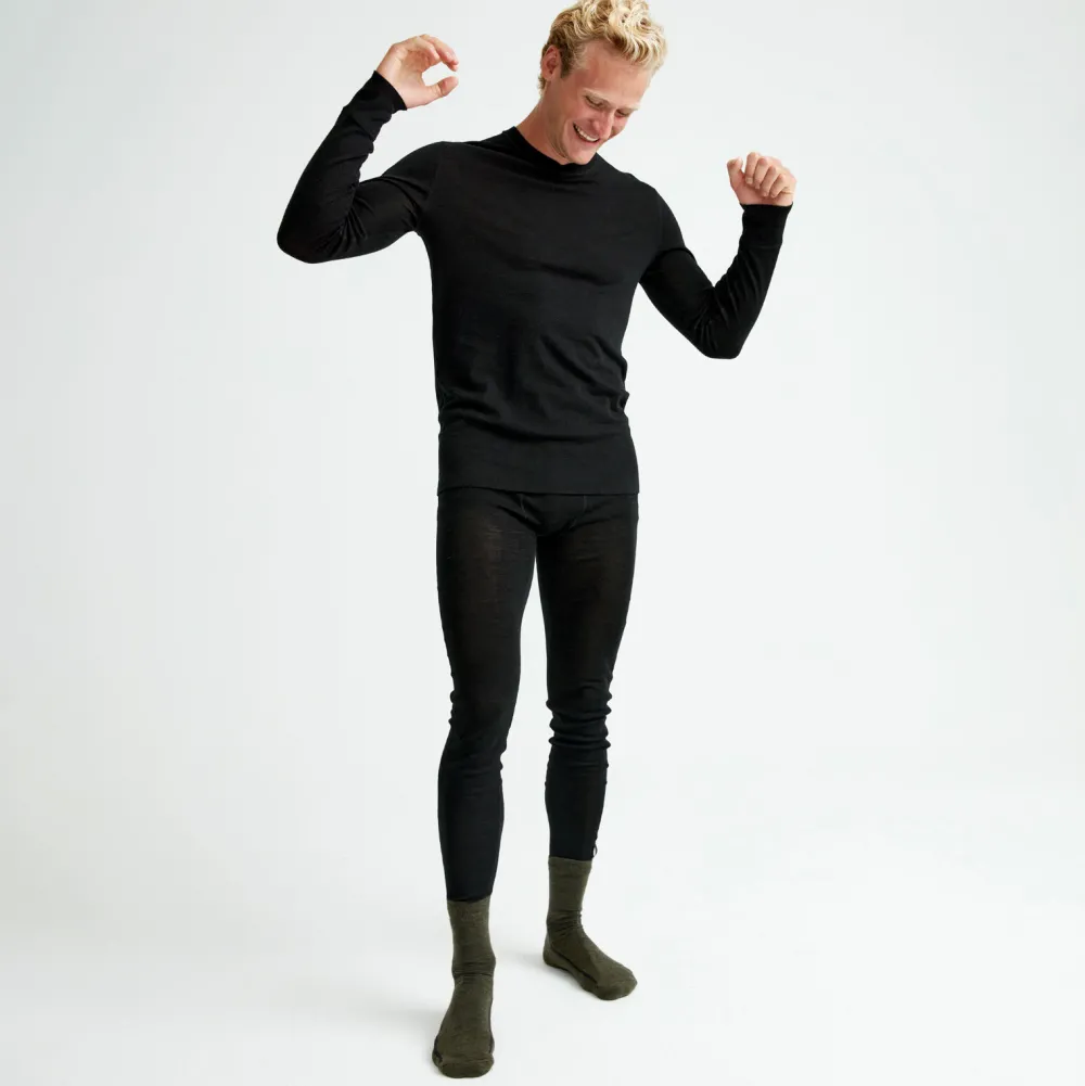 Pierre Robert Ullundertøy|Sport-Ulltrøye Herre Merinoull Black Mel