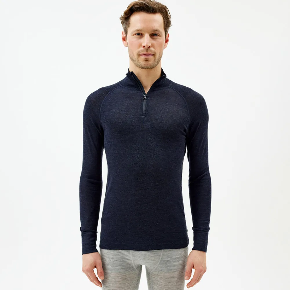 Pierre Robert Ullundertøy|Sport-Ulltrøye Herre Merinoull Zip Dark Navy