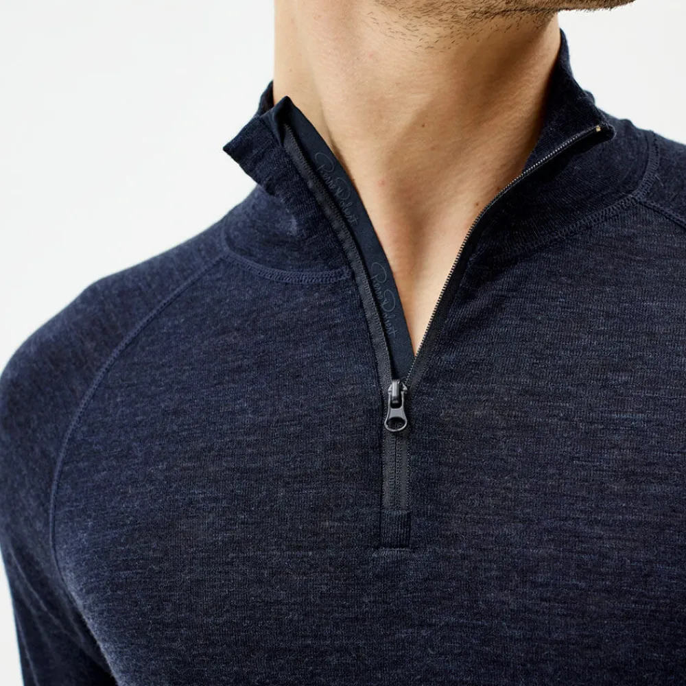 Pierre Robert Ullundertøy|Sport-Ulltrøye Herre Merinoull Zip Dark Navy