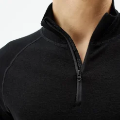 Pierre Robert Ullundertøy-Ulltrøye Herre Merinoull Zip Jet Black
