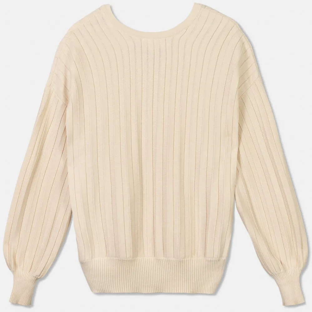 Pierre Robert Gensere|Loungewear-Vendbar Genser Med V-hals Ecru