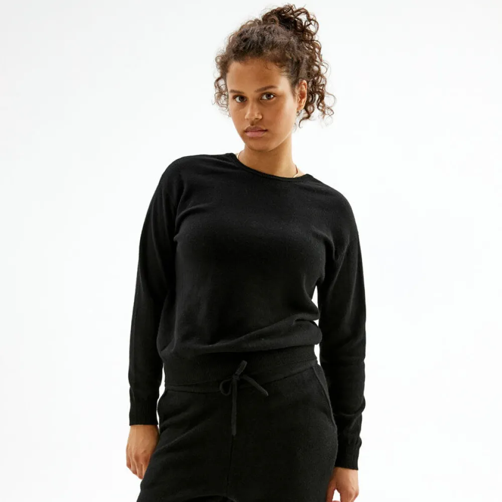 Pierre Robert Overdeler|Sommerull-V-Genser Merinoull Black