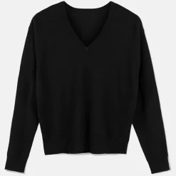 Pierre Robert Overdeler|Sommerull-V-Genser Merinoull Black