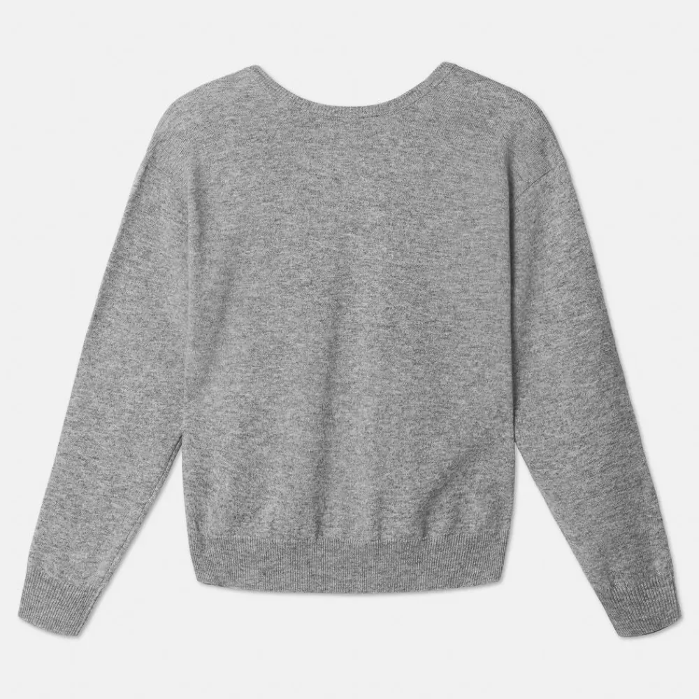 Pierre Robert Overdeler|Sommerull-V-Genser Merinoull Grey Melange